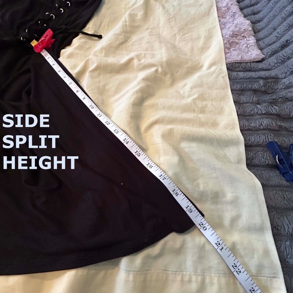 NEW PHOTOS! LACE UP KNIT TUNIC, BLACK, SIZE 4X, SIDE LACES & GROMMETS, SOLID - Picture 9 of 14